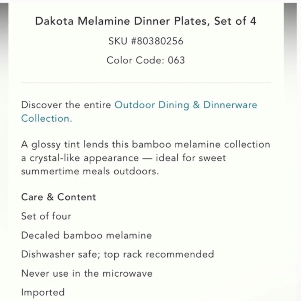 Anthropologie dakota melamine